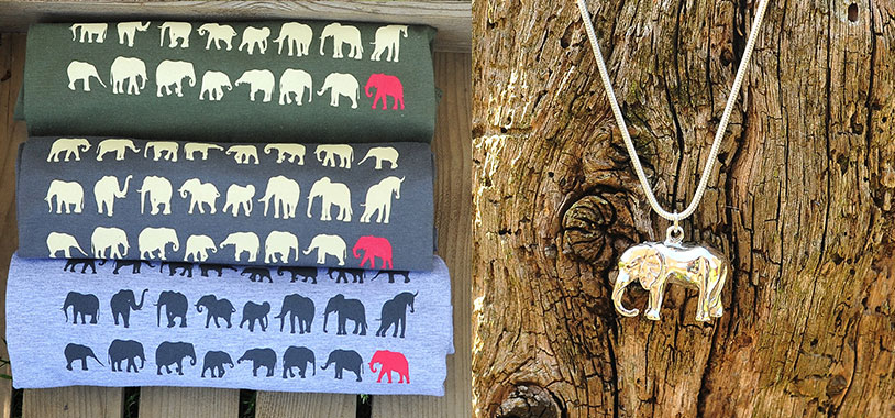 Real Africa Elephant T-shirts (R) and Necklace (L)