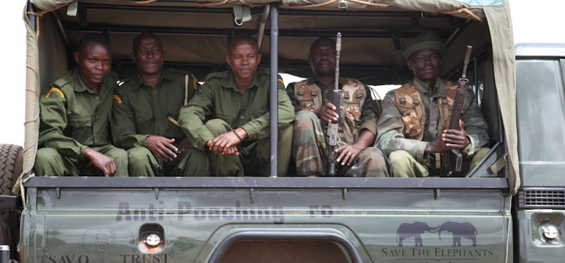 Photo taken on 17th July 2014 of the recently donated new Toyota Land Cruiser vehicle to KWS along with joint KWS/TT unit (Tembo 1). This funding came through Save The Elephants/Wildlife Conservation Network/ECF and the Tsavo Trust and clearly shows the excellent level of partnership and working towards a shared goal