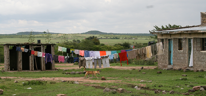 Clothes hanging to dry in the Maasai town called Talek