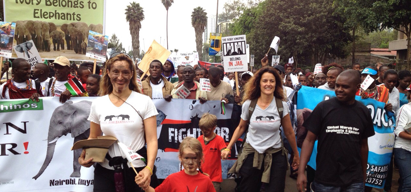 Saba & Dudu Douglas-Hamilton join in the march